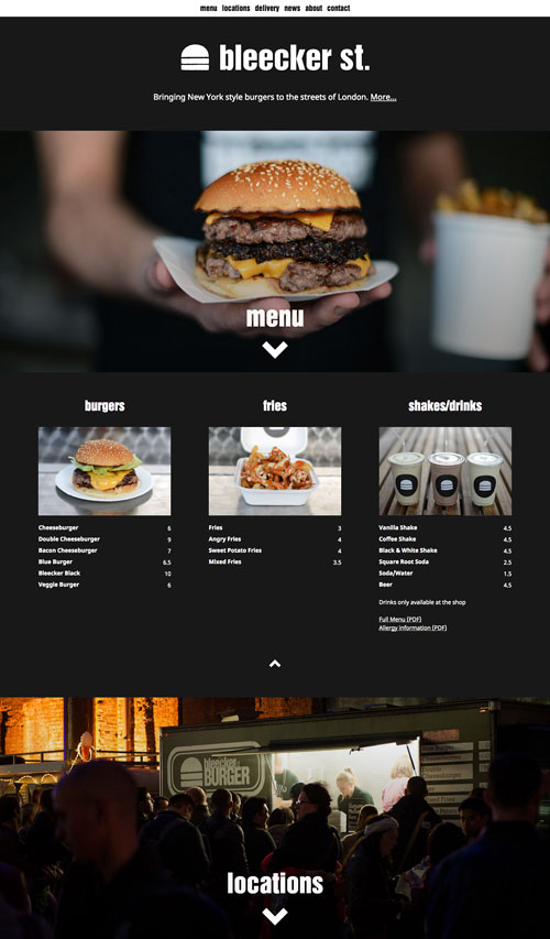 Bleecker St. Burger website