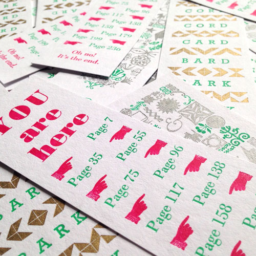 Hay Festival 2016 letterpress bookmarks